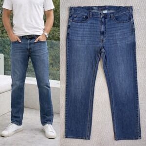 True Nation Athletic Fit Mens Jeans 42x32 Medium Wash Blue Stretch Denim DXL